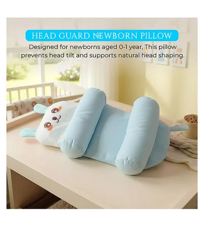 Baby Sleeping Support Pillow with Side Rollers | Newborn Safety Sleeping Pillow Set | Soft Cotton Infant Neck Pillow for 0–12 Months | Anti-Flat Head Cushion for Baby Boys & Girls (New)